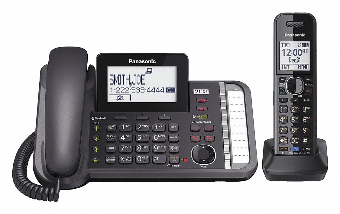 PANASONIC Office/Home Link2Cell Telephone System, Black, Voicemail Yes