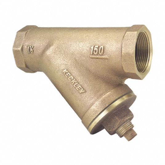 KECKLEY Y Strainer: Bronze, 1 1/2 in, NPT, Mesh, 20 mesh, 200 psi, 6 1/4 in  Ht