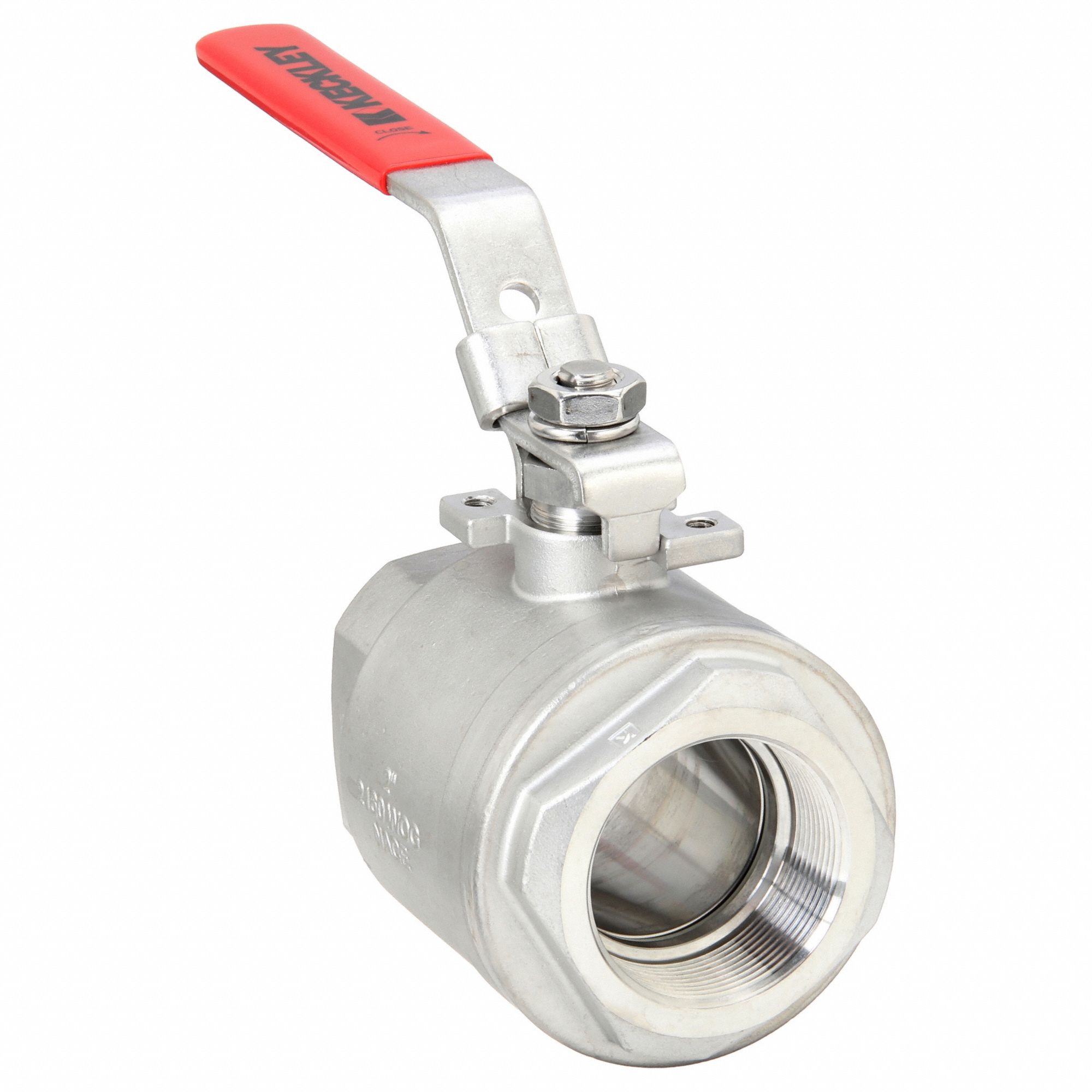 Manual Two-Way Ball Valve: 2 in, Stainless Steel, Straight, FNPT x FNPT, Full Port Ball Port
