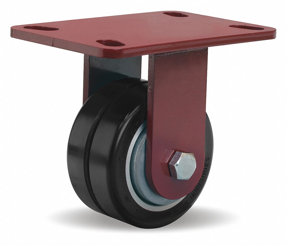 HAMILTON, 4 in Wheel Dia., 1100 lb, Standard Plate Caster 45AN14RHS4SWC75D Grainger