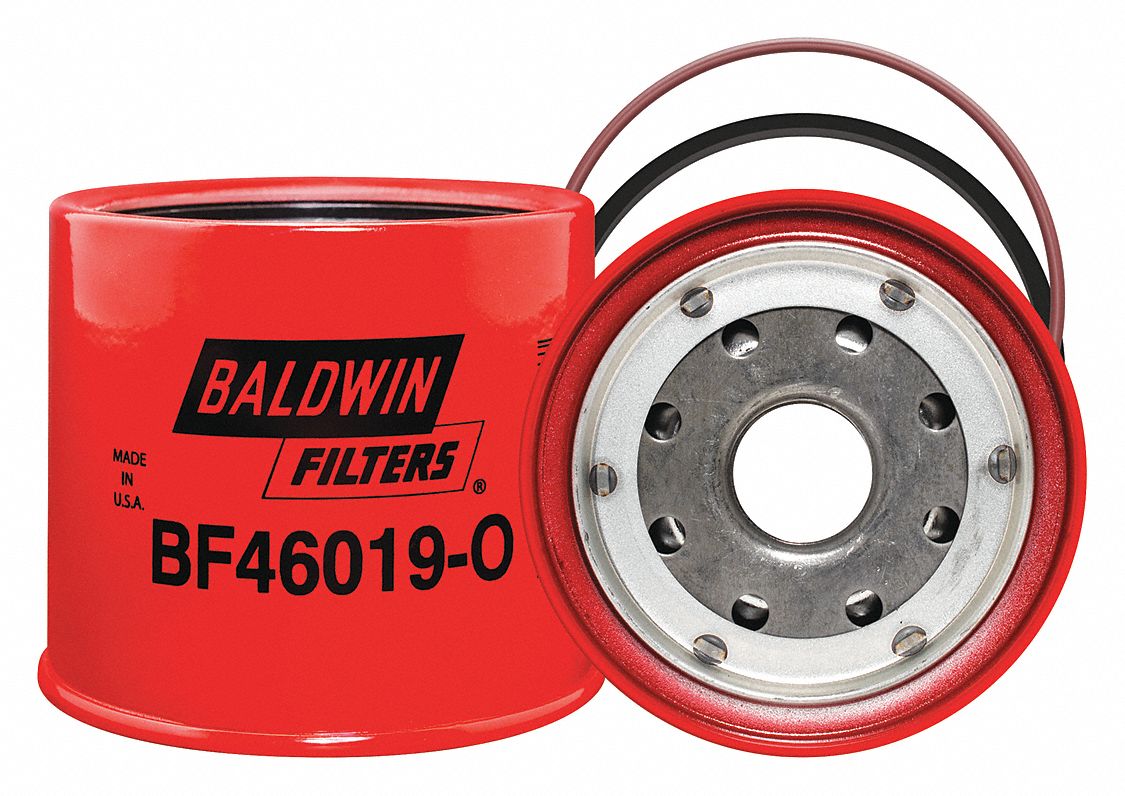 Fuel Filter: Spin-On, 3 13/16 in Outside Dia, 1"-14 Thread Size, Cellulose, Racor