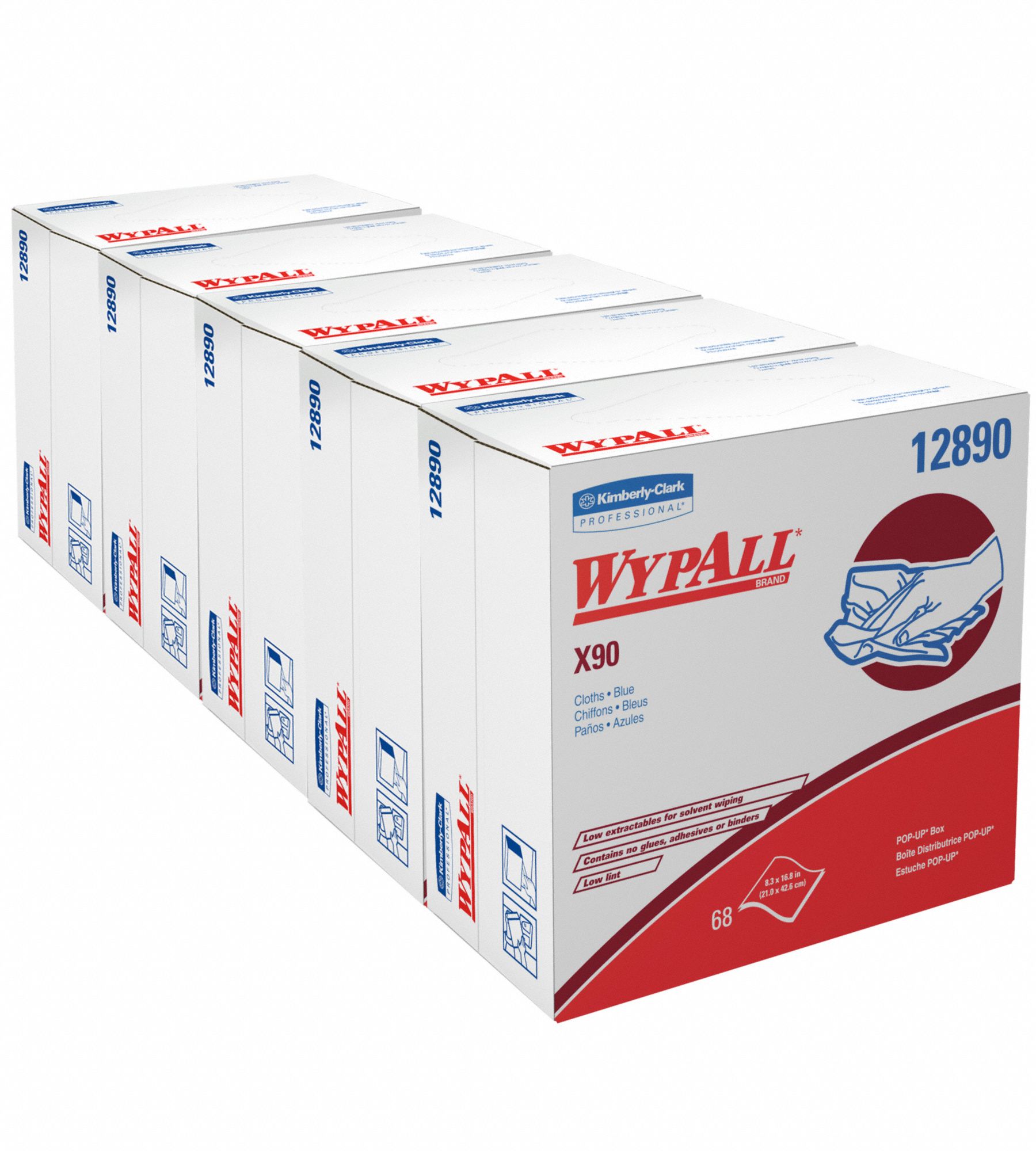 Wypall Dry Wipe, Wypall(r) X90, 8 1 4 In X 16 3 4 In, Number Of Sheets 