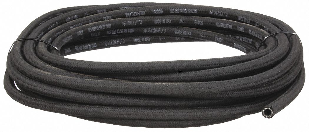 Hydraulic Hose: 350 psi, 1/2 in Hose Inside Dia., 1 53/64 in Hose Outside Dia., 50 ft Hose Lg, Black