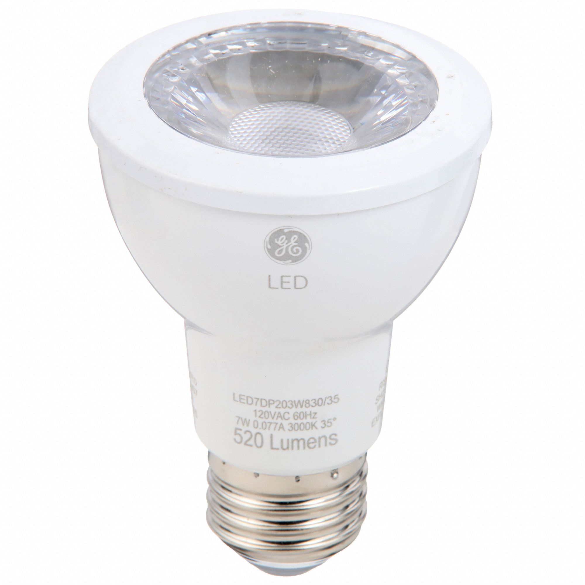 COMPACT LED BULB PAR20 MEDIUM SCREW E26 7 W 3000K 520 LUMENS 35