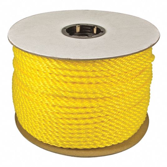 1/2 in Rope Dia, Yellow, Fall Protection Rope - 40L882