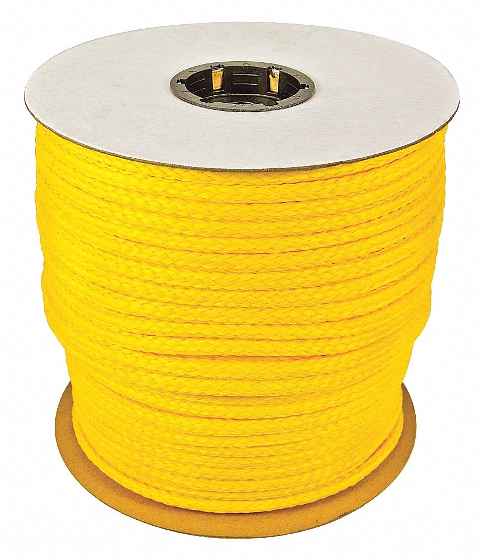 APPROVED VENDOR ROPE, HOLLOW BRAID, UTILITY, STATIC, 4472 LBS TENSILE, 440  WORK, 300 FT X 1/2 IN, YLW, PP, SPOOL - Ropes - EBP45AU80