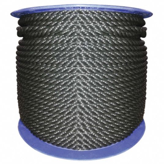 Twisted, 3/8 in Dia, General Purpose Utility Rope - 45AU98|340120-Blk ...