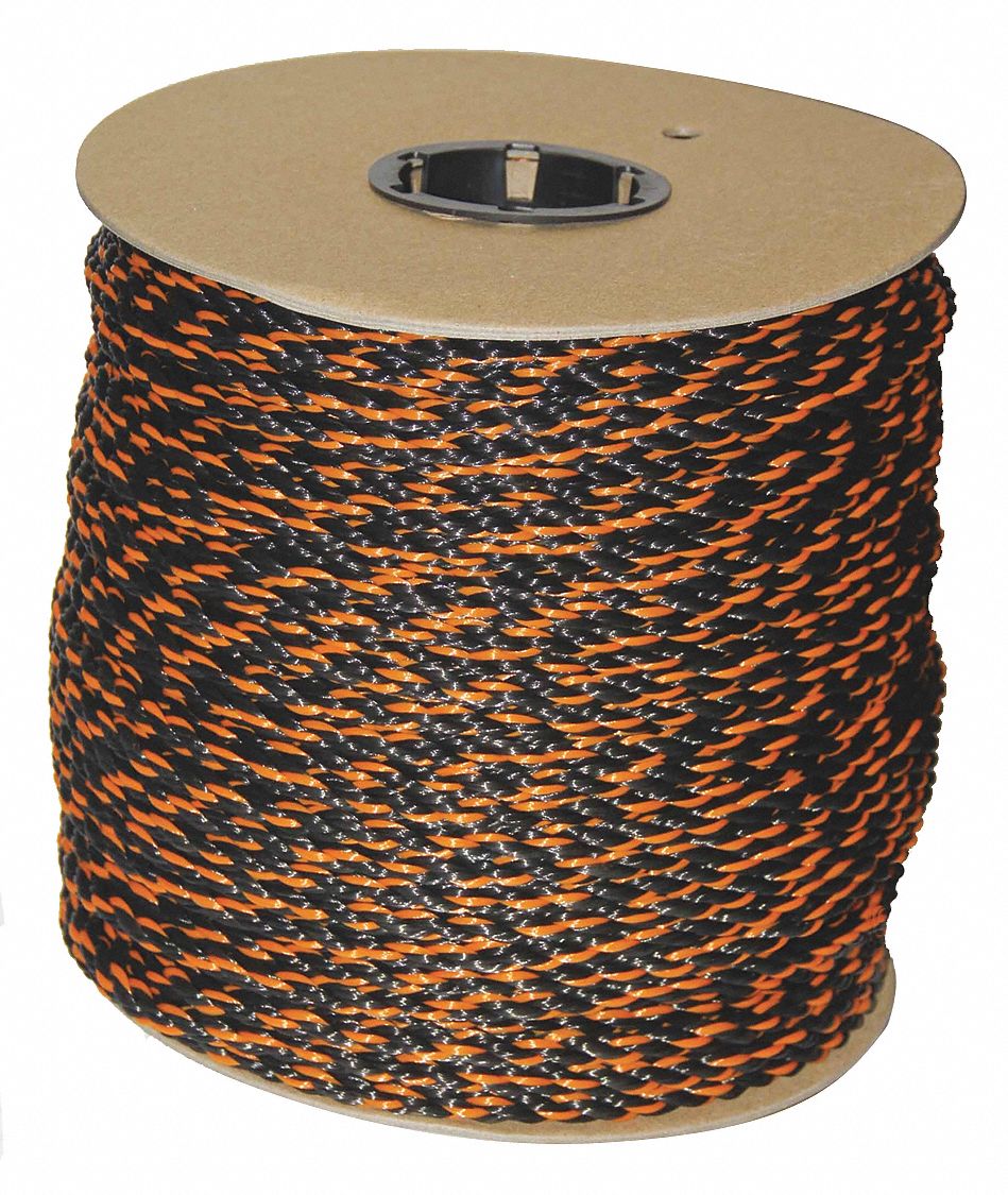 Orange 3/8" Polypropylene All Purpose General Utility Rope 600 Ft Spool 