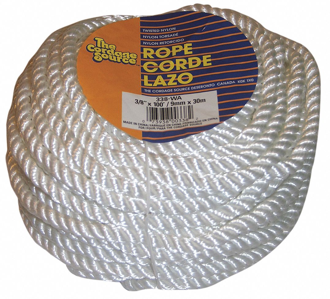 Twisted, 3/8 in Dia, General Purpose Utility Rope - 45AV69