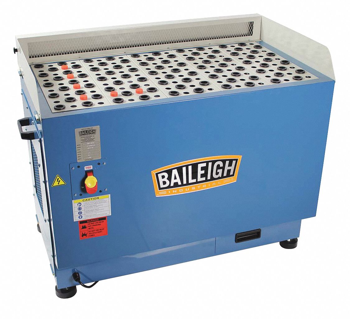BAILEIGH INDUSTRIAL Downdraft Table, 1/2, Voltage 110 V, Filter Rating 5 microns, Vacuum Suction