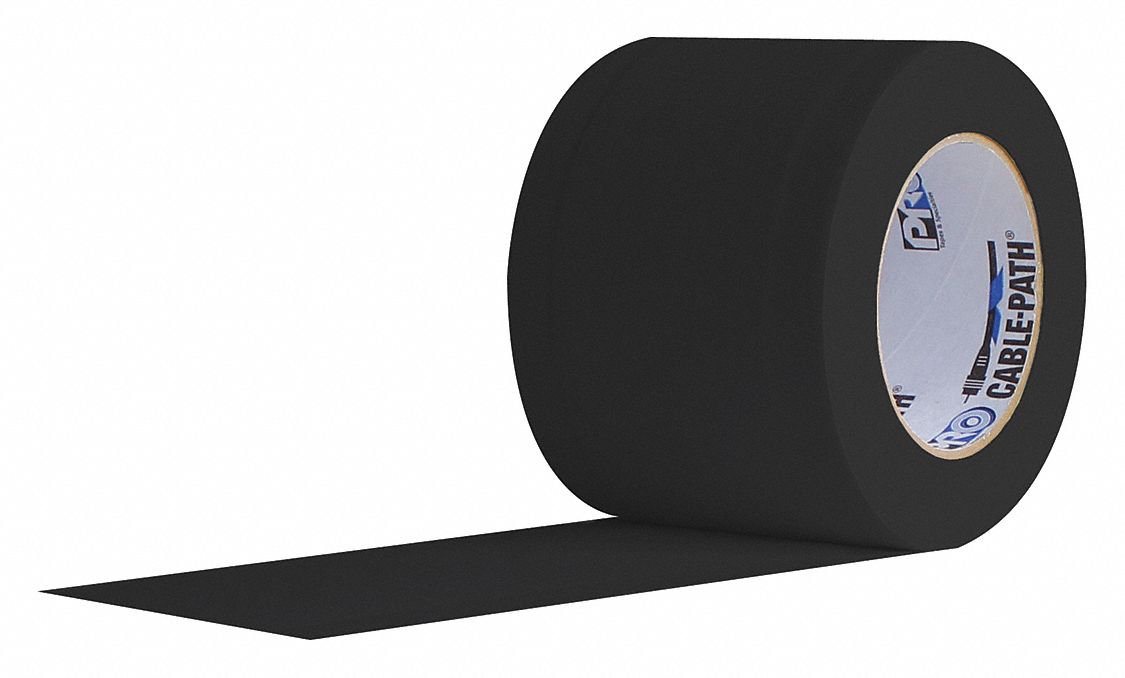 Gaffer's Tape: Black, 4 in x 30 yd, 11 mil, Cotton Cloth Backing, Rubber Adhesive