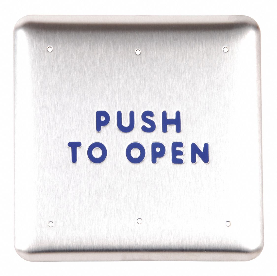 Exit Push Button: 4 3/4 in Ht, 1 3/8 in Dp, 4 3/4 in Wd, ADA Compliant, Aluminum/Stainless Steel