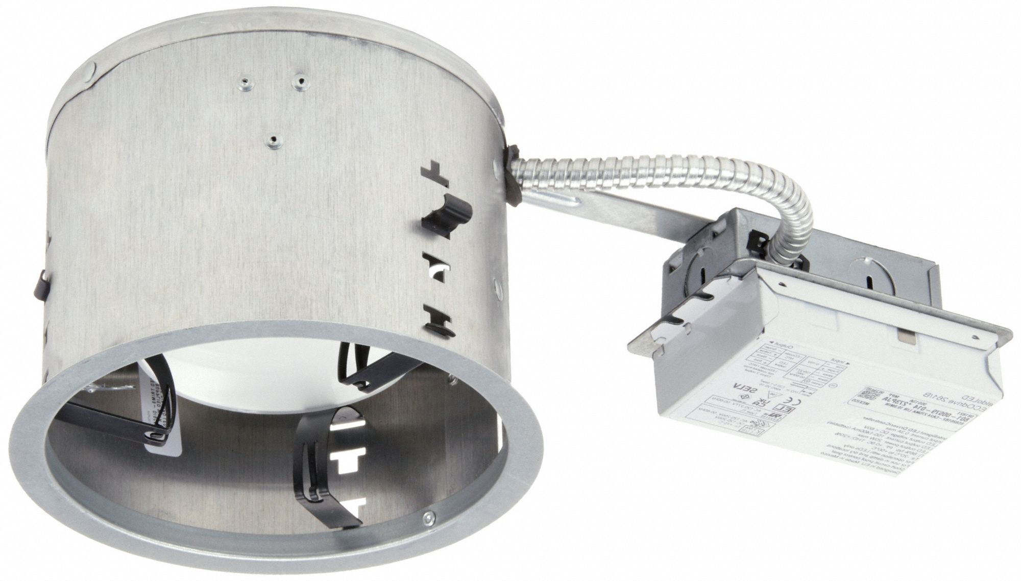 LED Recessed Down Light: Airtight Remodel, 6 in Dia, 900 lm, 4000K, 11.8 W, 120 to 277V AC
