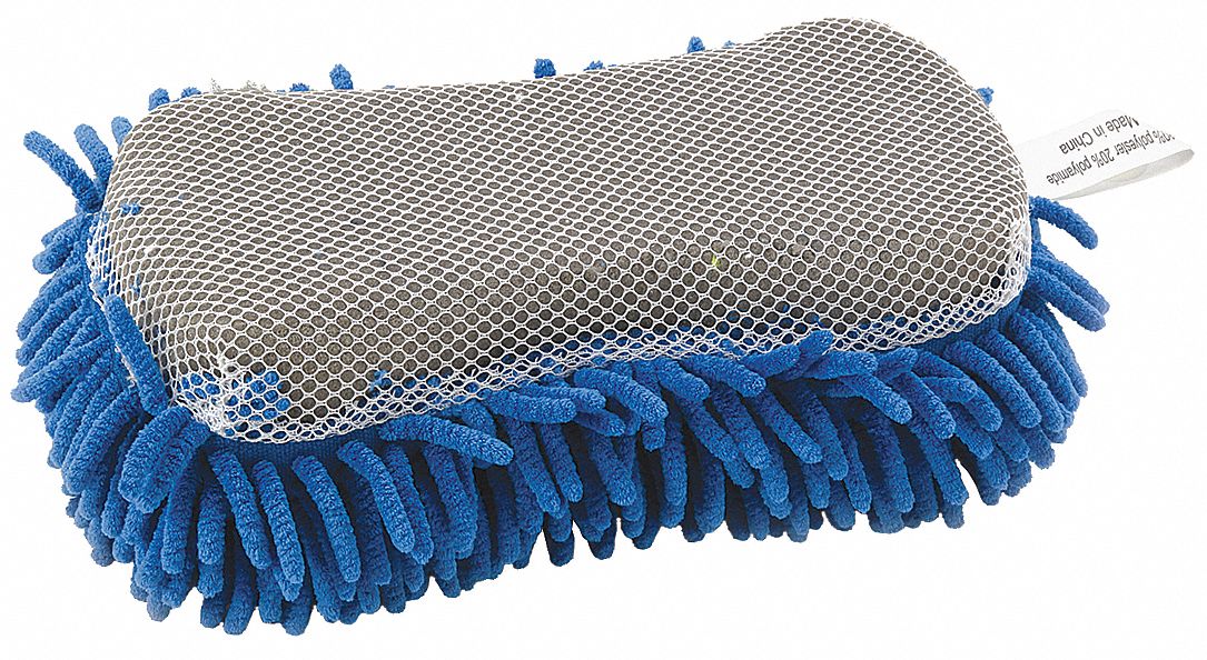 LAITNER 11 in x 6 in Nylon Scrubber Sponge, Blue, White, 1EA 45C13810595 Grainger