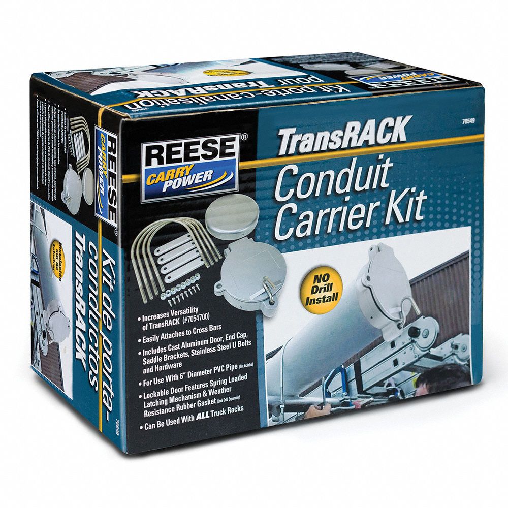 Lockable 8" PVC Pipe Tubing Conduit Carrier Hardware Kit Truck Ladder