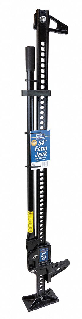 High-Lift Farm Jacks: Steel, Manual Handle, Mechanical, 4 ton Load Capacity, 4 1/2 in Min Lift
