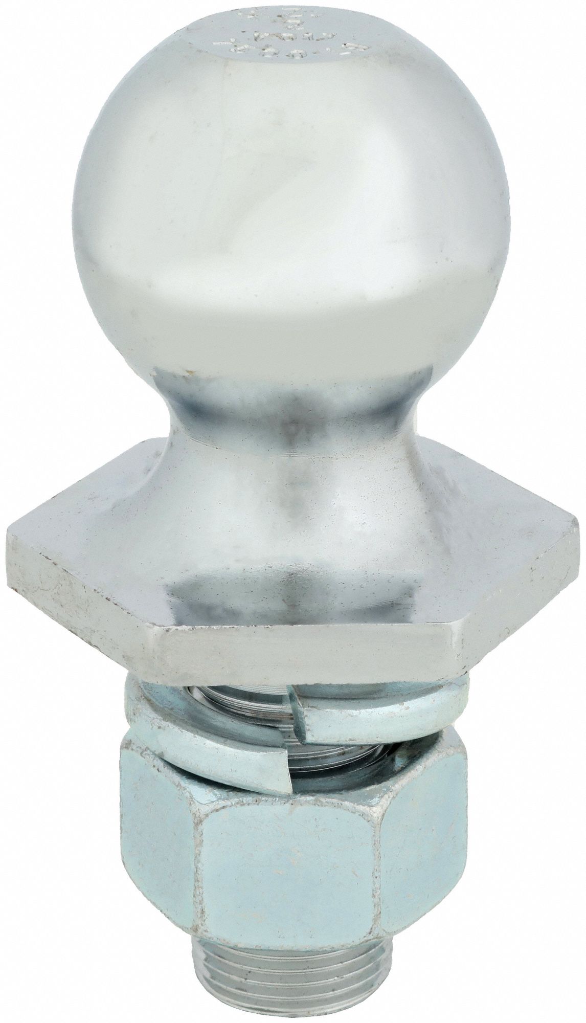 Trailer Ball: V, 7, 500 lb Gross Vehicle Wt Capacity, 2 in Ball Dia, Steel, Chrome, Silver