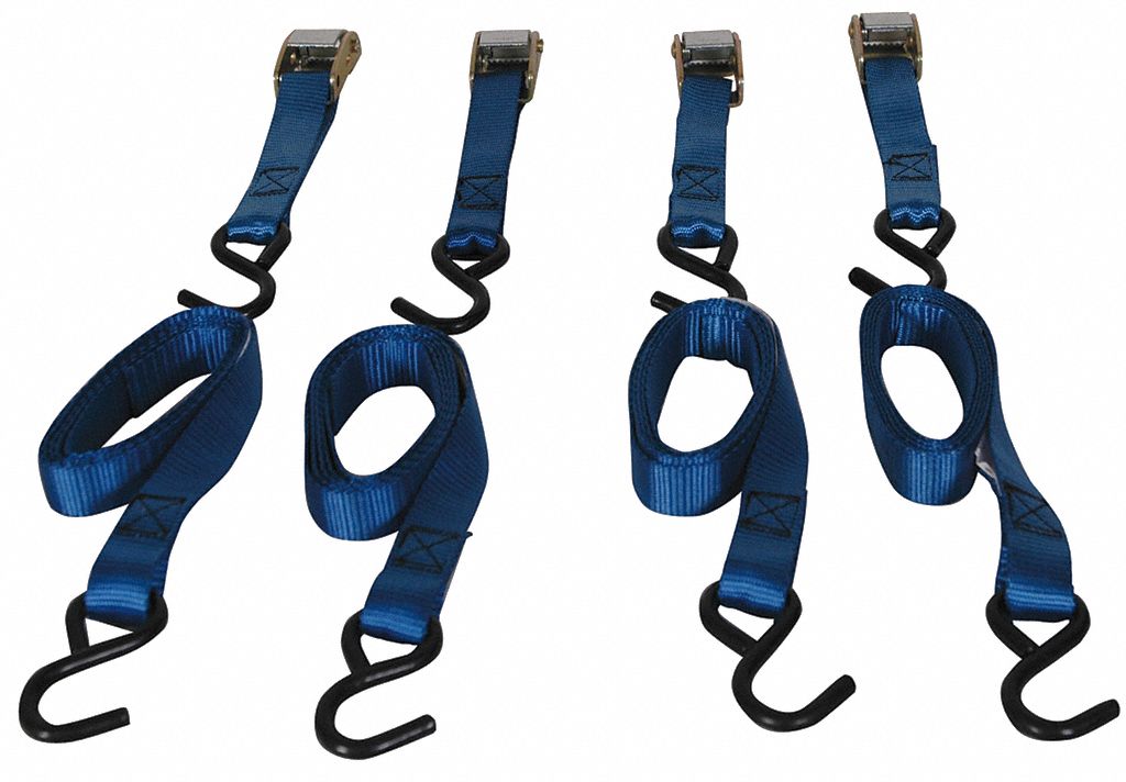 Highland Tie Down Strap, 6 ft.L x 1"W, 300 lb. Load Limit, Adjustment