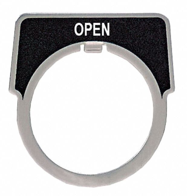 Legend Plate: 30 mm Panel Mounting Size, Half-Round, 1 3/4 in Overall Ht x 1 5/8 in Overall Wd