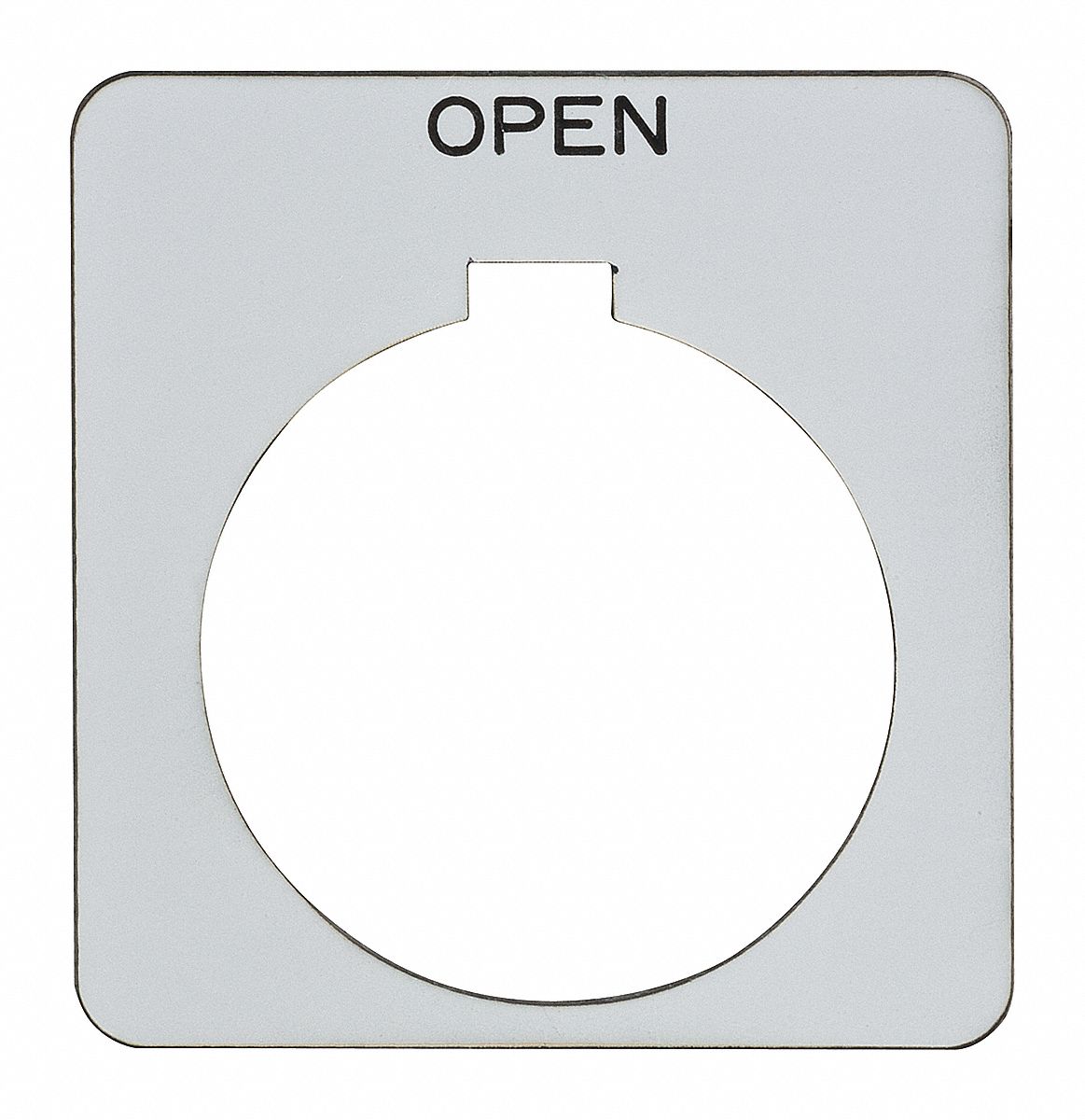Legend Plate: 30 mm Panel Mounting Size, Square, 1 13/16 in Overall Ht x 1 13/16 in Overall Wd