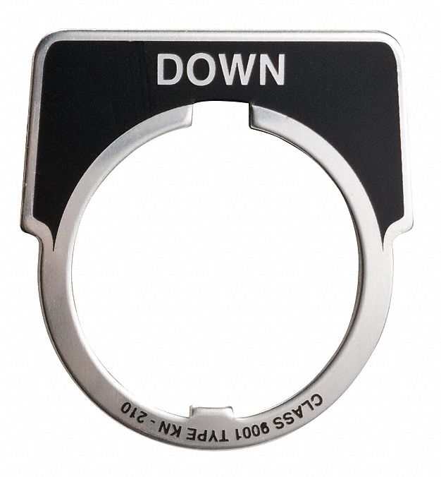 Legend Plate: 30 mm Panel Mounting Size, Half-Round, 1 3/4 in Overall Ht x 1 5/8 in Overall Wd