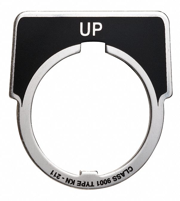 Legend Plate: 30 mm Panel Mounting Size, Half-Round, 1 3/4 in Overall Ht x 1 5/8 in Overall Wd