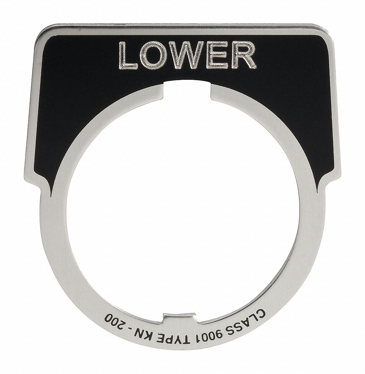 Legend Plate: 30 mm Panel Mounting Size, Half-Round, 1 3/4 in Overall Ht x 1 5/8 in Overall Wd