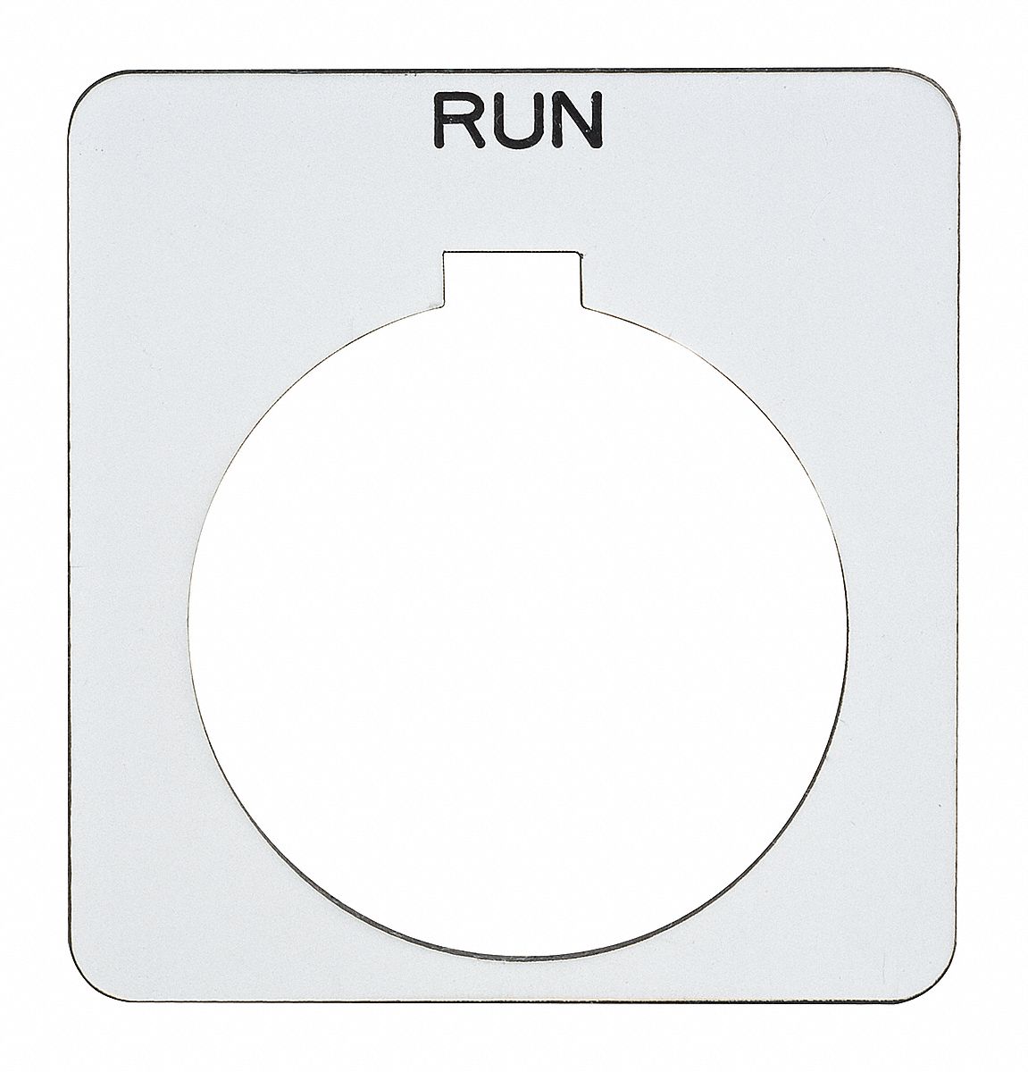 Legend Plate: 30 mm Panel Mounting Size, Square, 1 13/16 in Overall Ht x 1 13/16 in Overall Wd