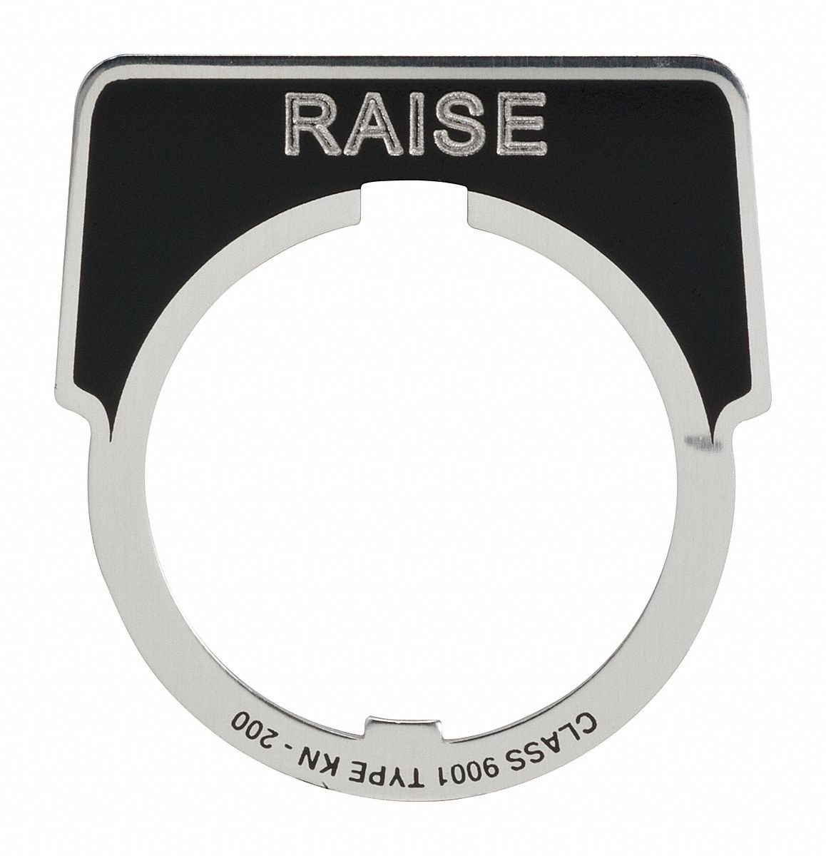 Legend Plate: 30 mm Panel Mounting Size, Half-Round, 1 3/4 in Overall Ht x 1 5/8 in Overall Wd