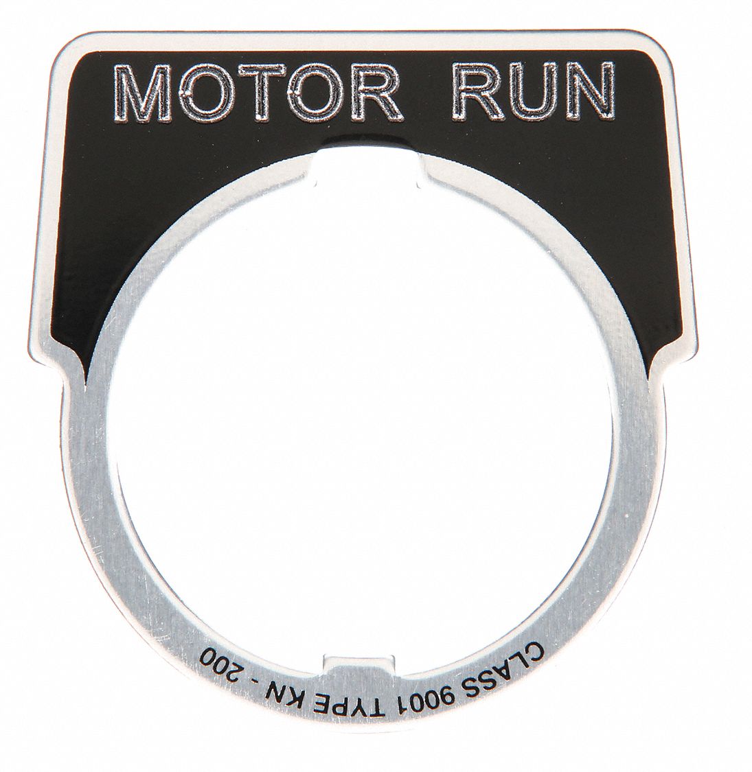 Legend Plate: 30 mm Panel Mounting Size, Half-Round, 1 3/4 in Overall Ht x 1 5/8 in Overall Wd