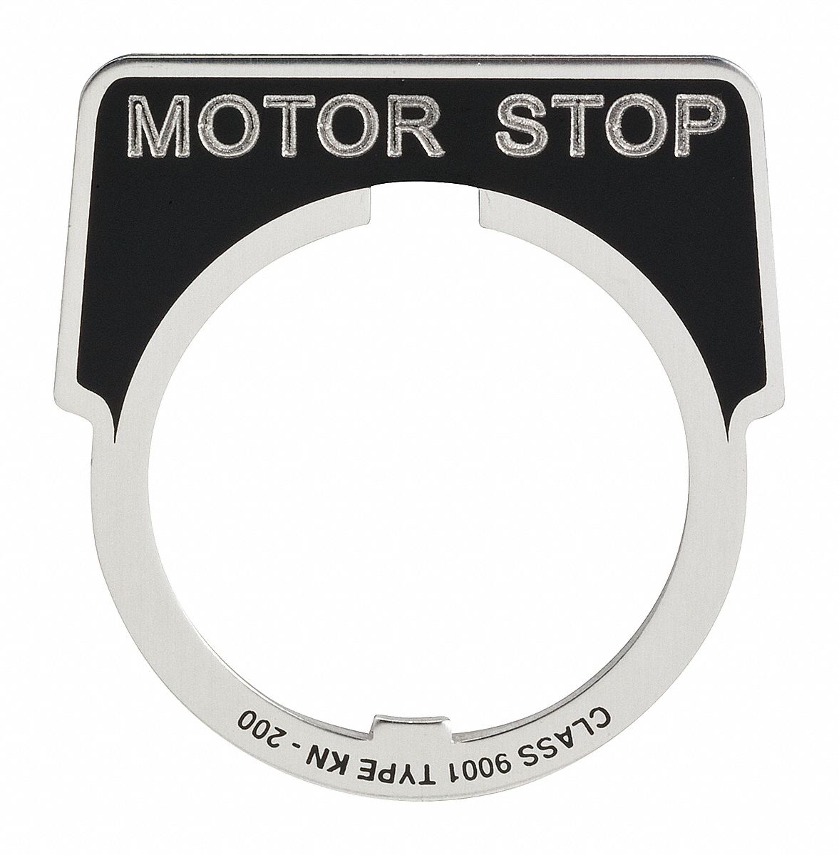 Legend Plate: 30 mm Panel Mounting Size, Half-Round, 1 3/4 in Overall Ht x 1 5/8 in Overall Wd