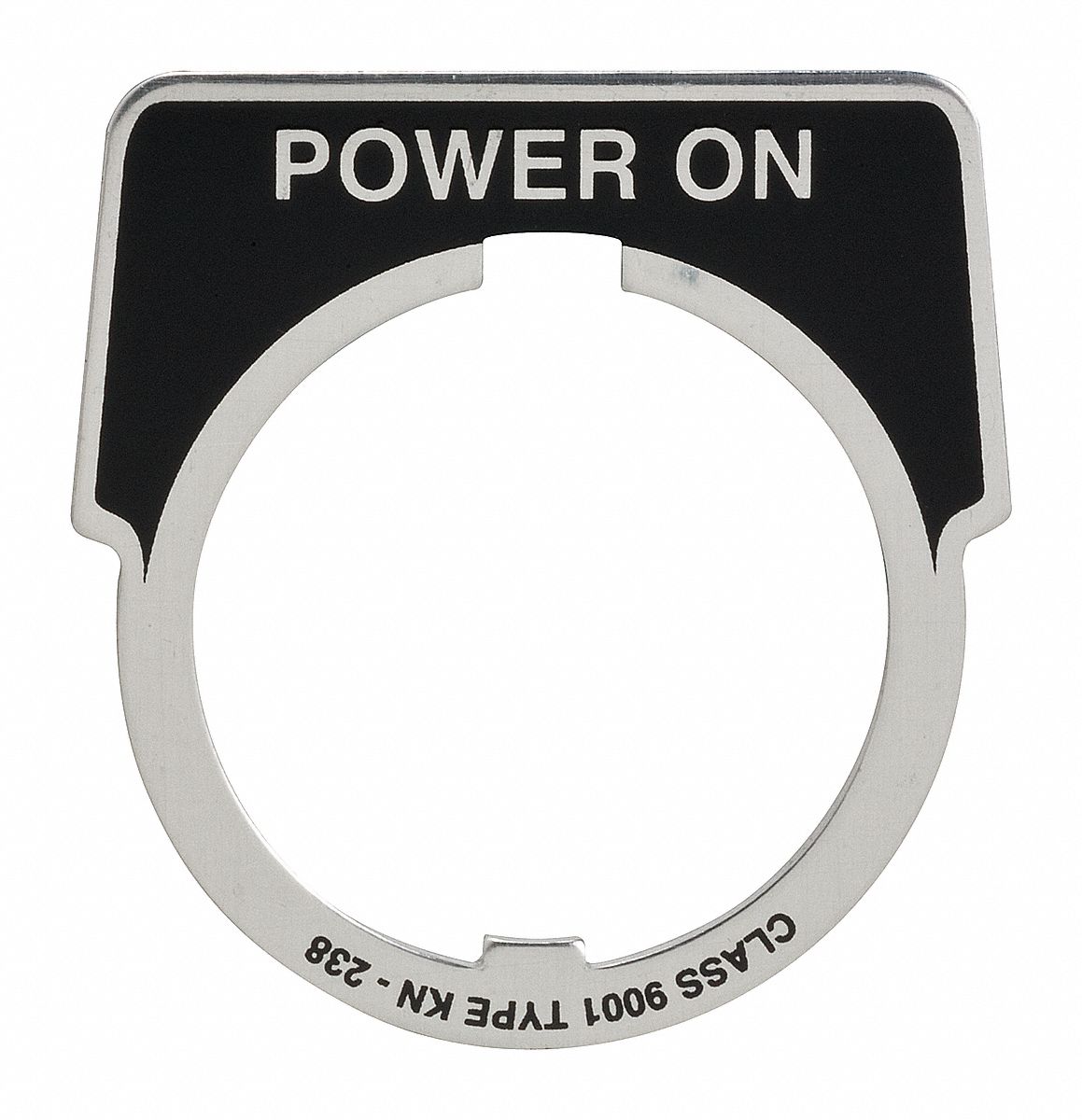 LegendPlate PowerOn Silvr/Blk Half-Round