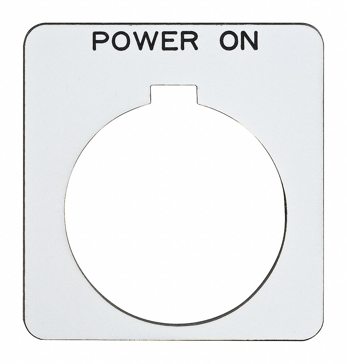 Legend Plate: 30 mm Panel Mounting Size, Square, 1 13/16 in Overall Ht x 1 13/16 in Overall Wd