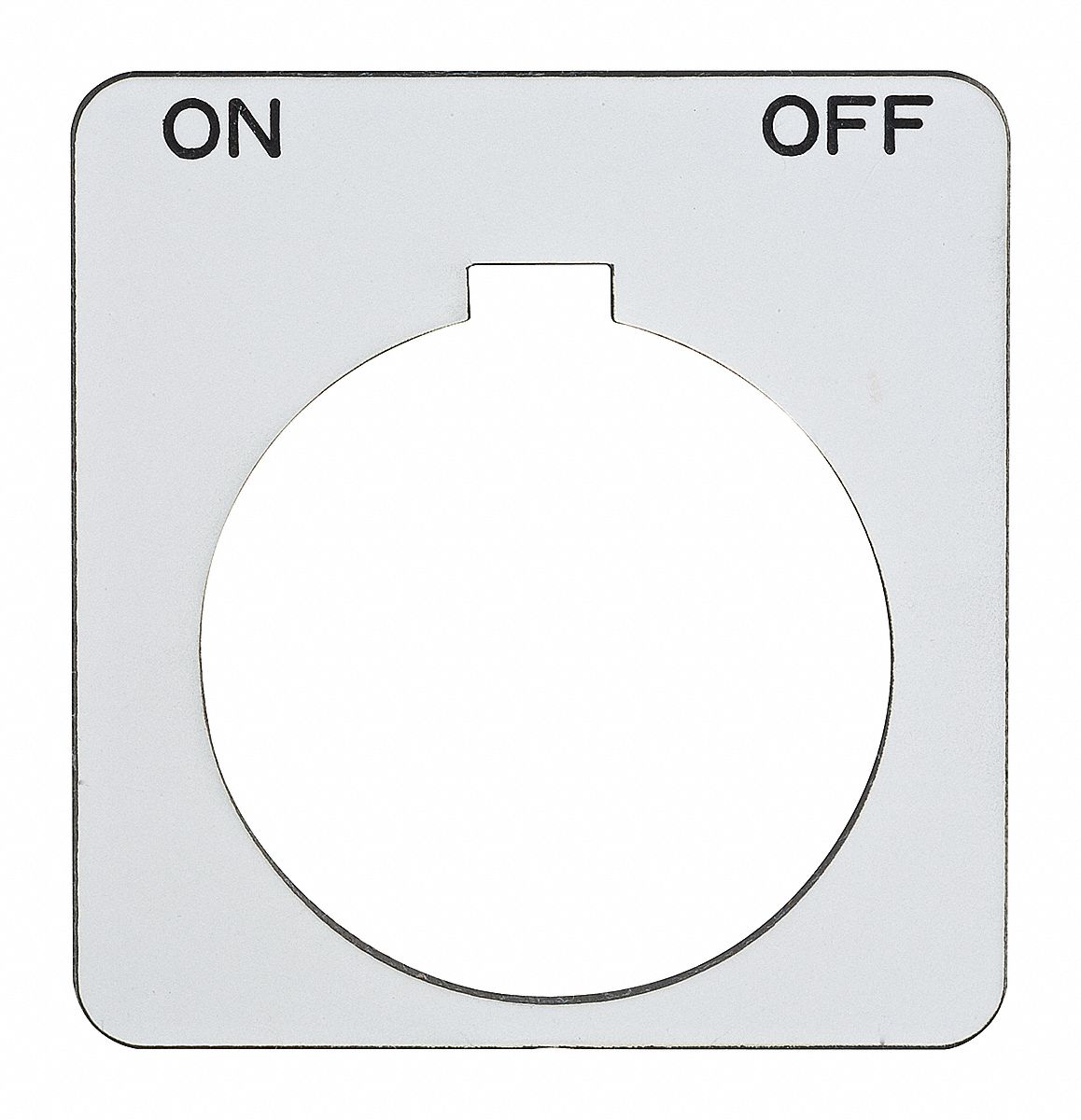 Legend Plate: 30 mm Panel Mounting Size, Square, 1 13/16 in Overall Ht x 1 13/16 in Overall Wd