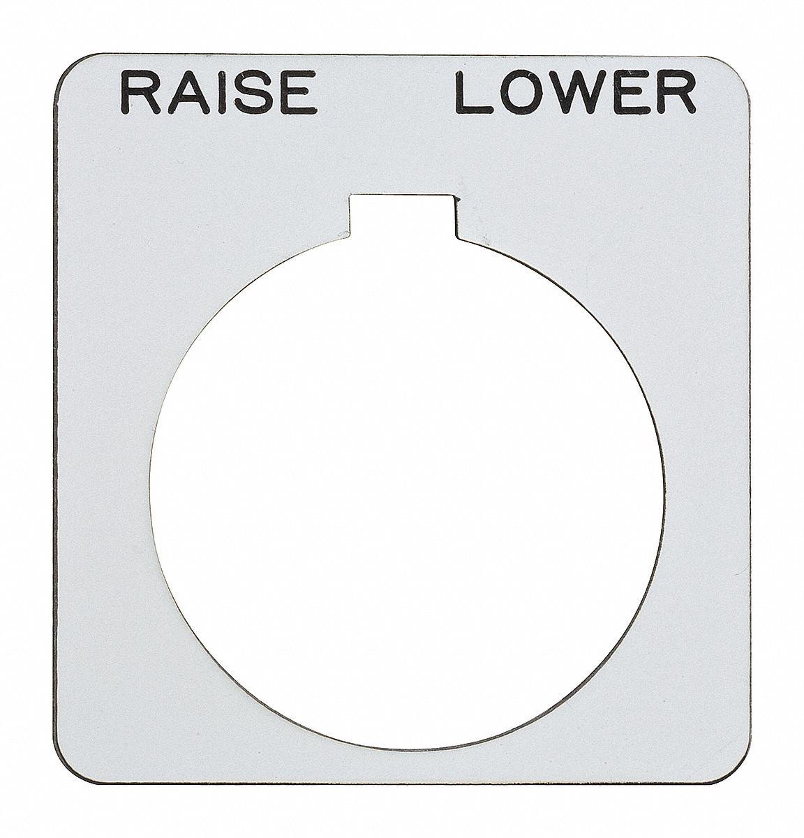 Legend Plate: 30 mm Panel Mounting Size, Square, 1 13/16 in Overall Ht x 1 13/16 in Overall Wd