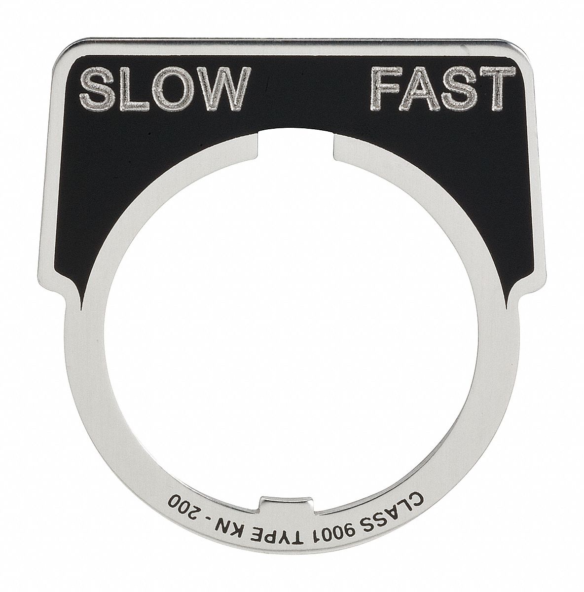 Legend Plate: 30 mm Panel Mounting Size, Half-Round, 1 3/4 in Overall Ht x 1 5/8 in Overall Wd