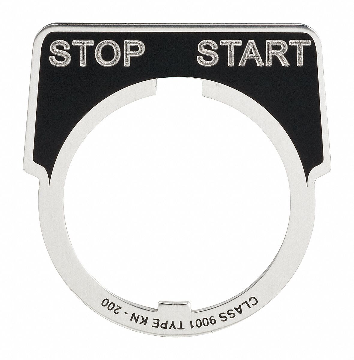 Legend Plate: 30 mm Panel Mounting Size, Half-Round, 1 3/4 in Overall Ht x 1 5/8 in Overall Wd