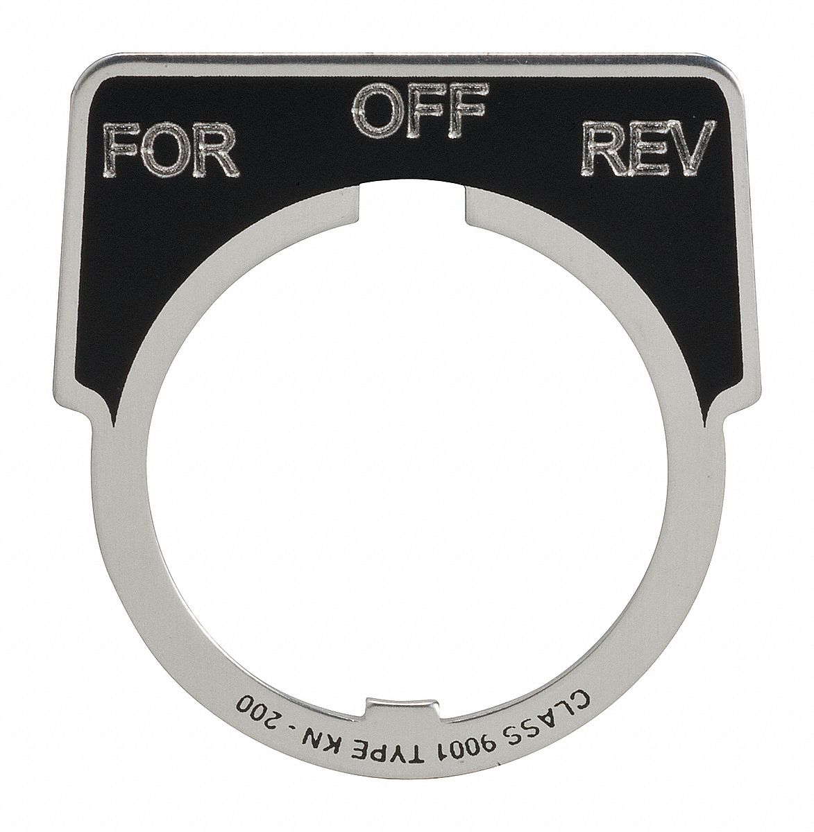 Legend Plate: 30 mm Panel Mounting Size, Half-Round, 1 3/4 in Overall Ht x 1 5/8 in Overall Wd