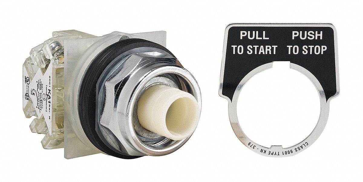 Mushroom Head Push Button: Non-Illuminated, Mushroom Head Profile, Metallic, SPDT