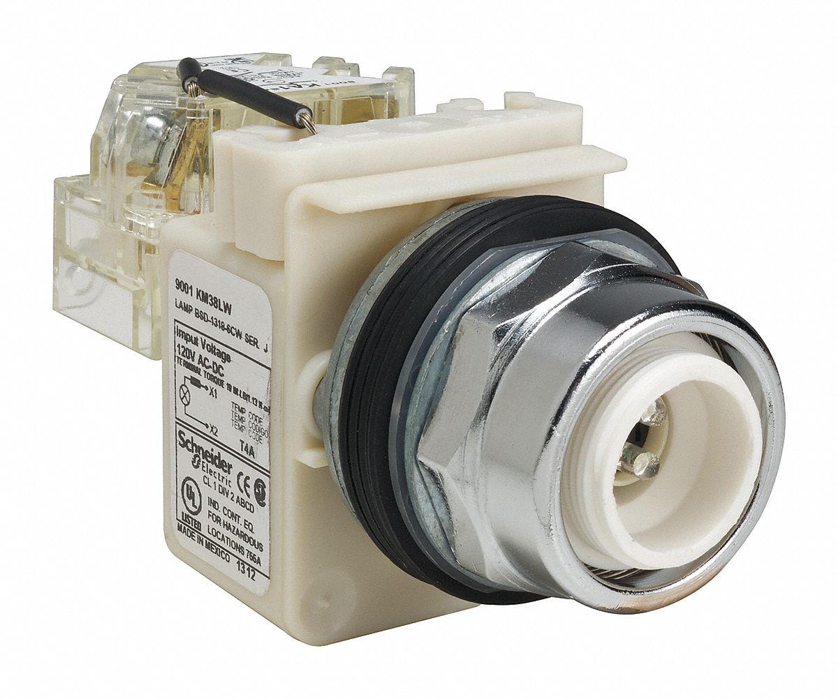 Pilot Light: 30 mm Panel Mounting Size, No Lens Included, LED, 9001K Series