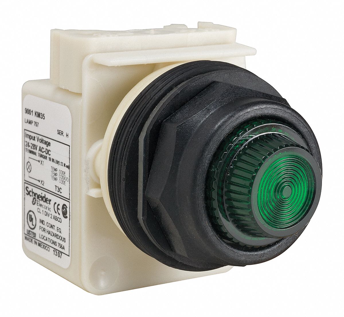 SCHNEIDER ELECTRIC Pilot Light Complete, 30 mm, 24V AC/DC Voltage, Lamp