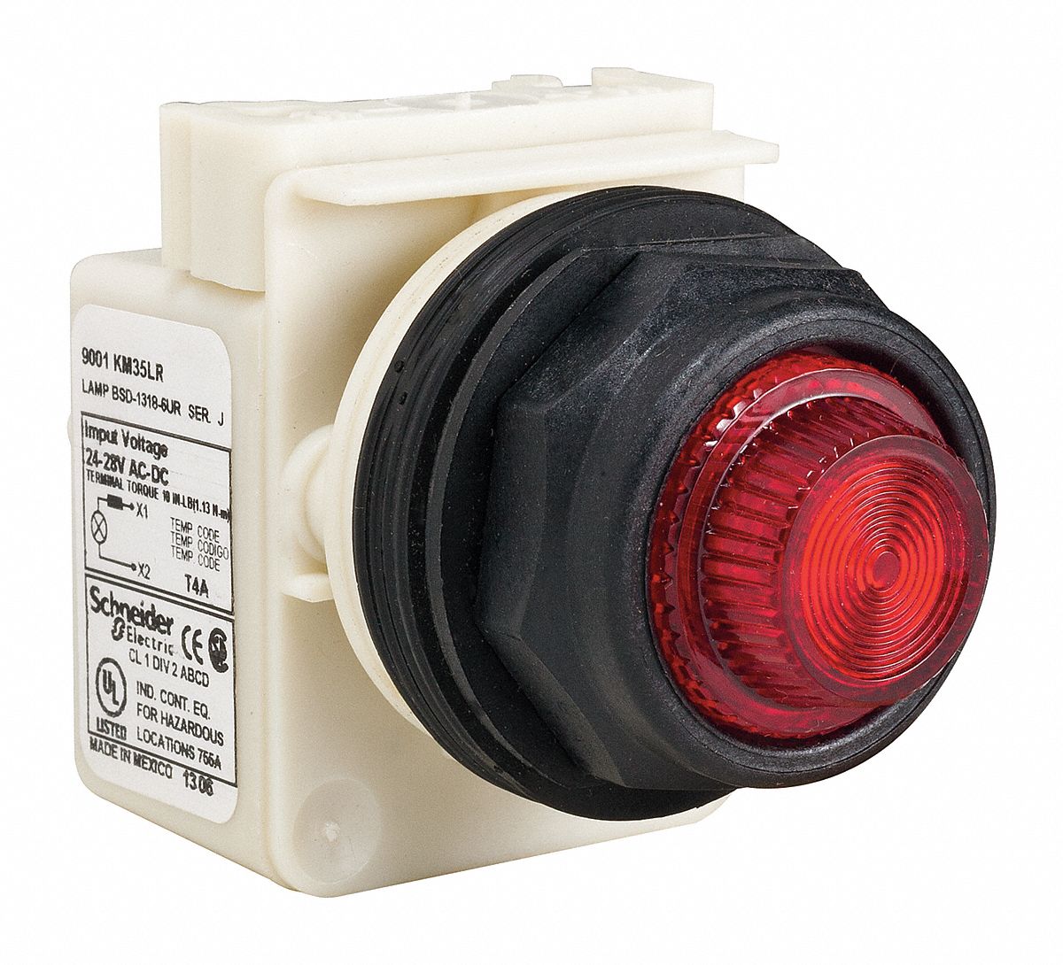 Pilot Light: 30 mm Panel Mounting Size, Red, LED, 9001SK Series