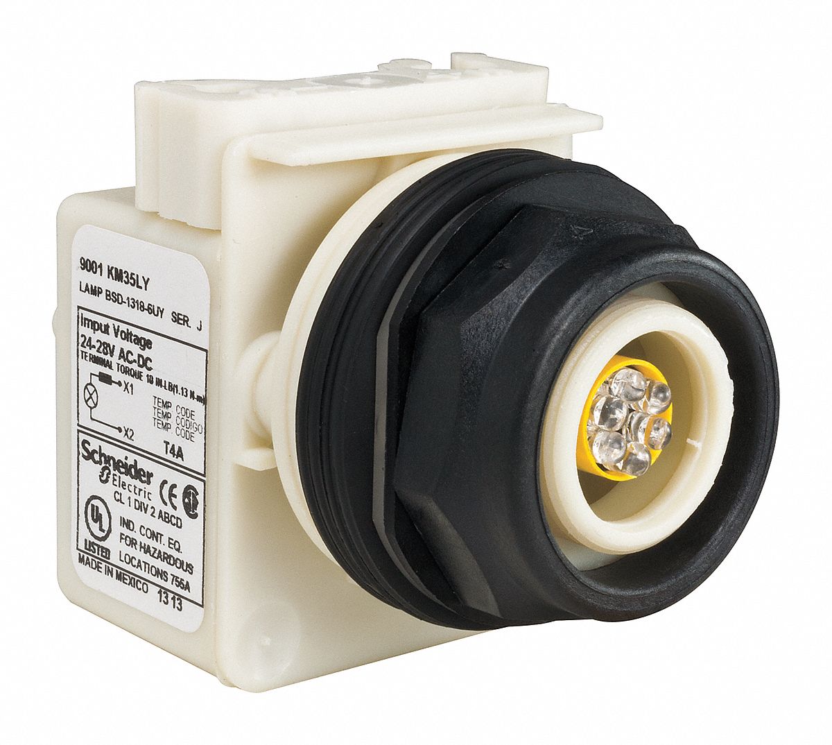 Pilot Light: 30 mm Panel Mounting Size, No Lens Included, LED, 9001SK Series