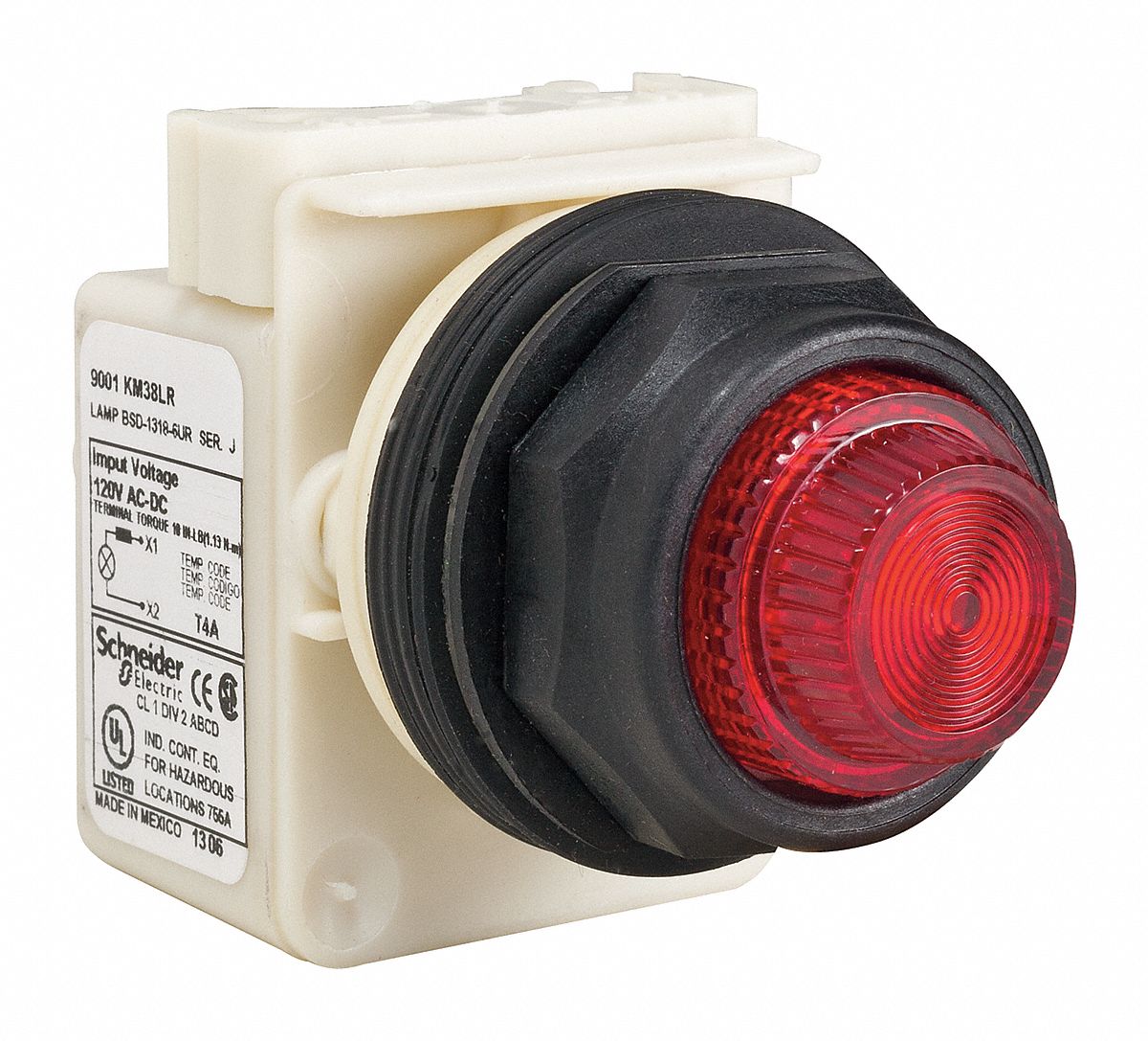 Pilot Light: 30 mm Panel Mounting Size, Red, LED, 9001SK Series