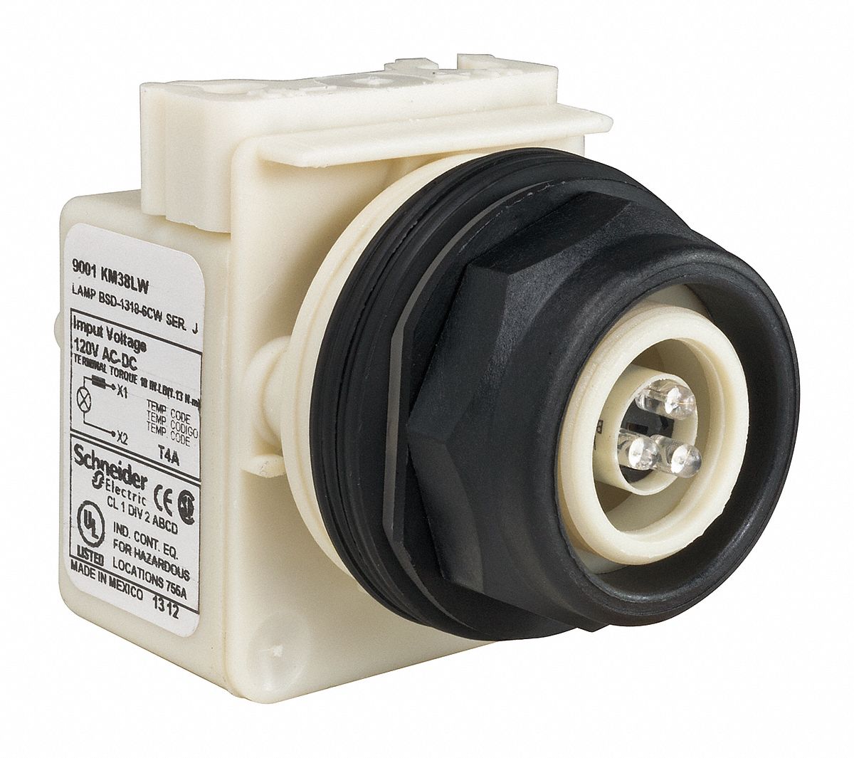 Pilot Light: 30 mm Panel Mounting Size, No Lens Included, LED, 9001SK Series