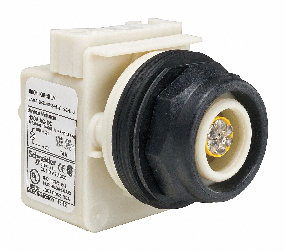 Pilot Light: 30 mm Panel Mounting Size, No Lens Included, LED, 9001SK Series