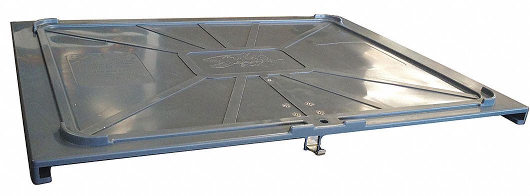 Lid,  17.5 in W,  Plastic,  Gray