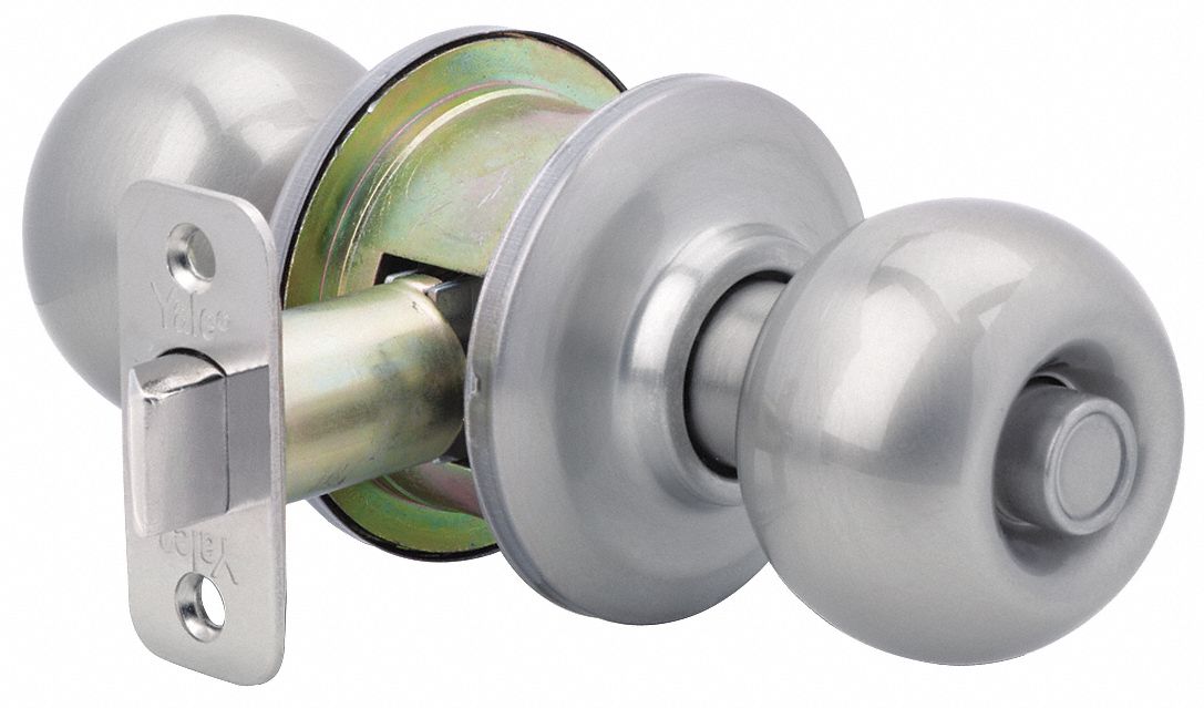 YALE Knob Lockset 2, YH Collection Bridgeport, Satin Nickel, Kwikset KW1/Schlage SC1, Different