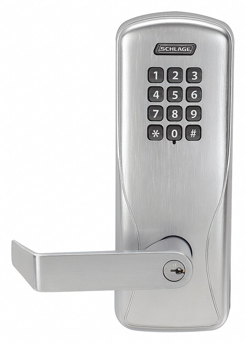 SCHLAGE ELECTRONICS Electronic Keyless Lock, 2-3\/4 in Backset ...