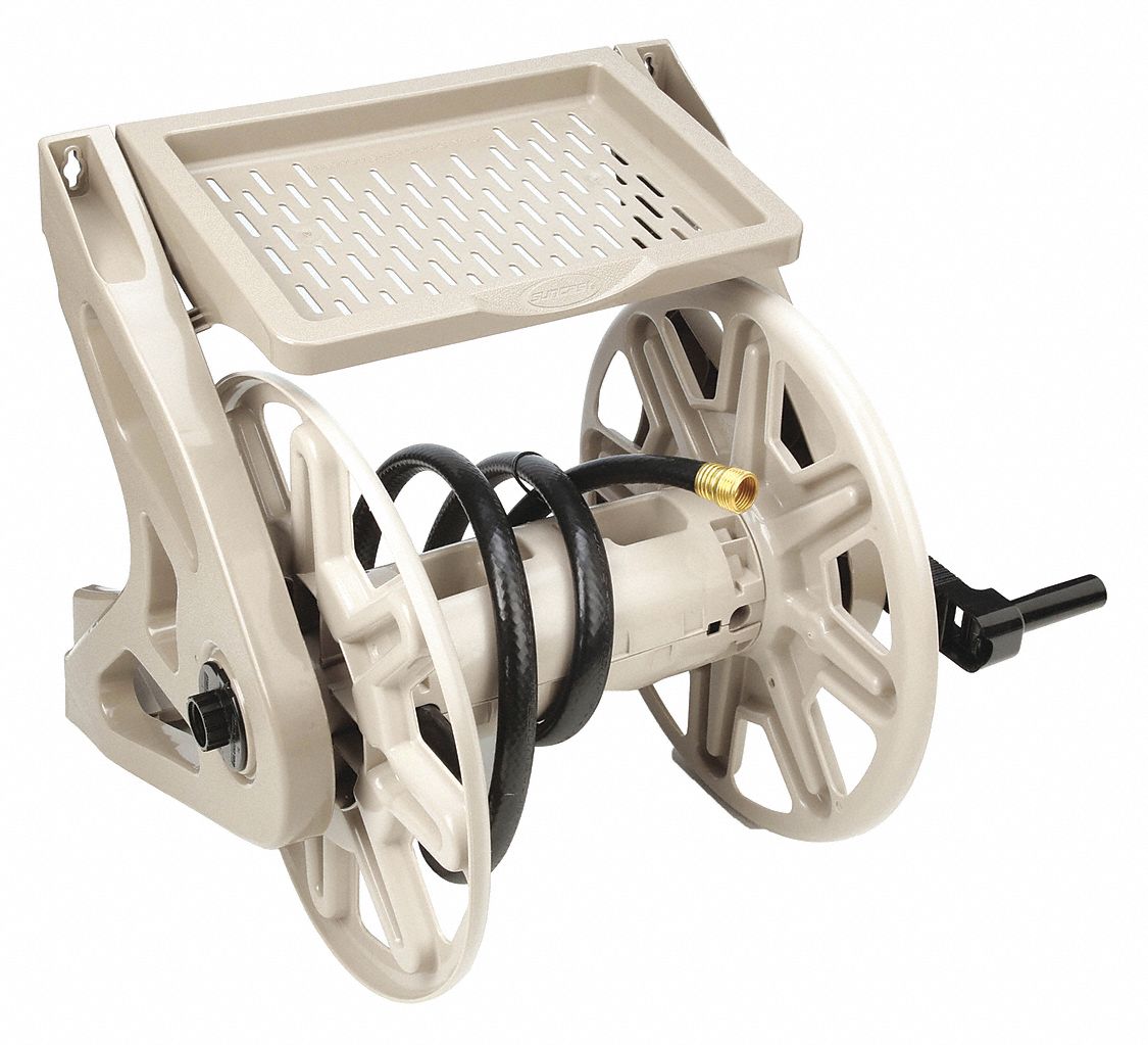 Suncast Hose Handler 200 ft. Taupe Retractable Wall Mounted Hose Reel